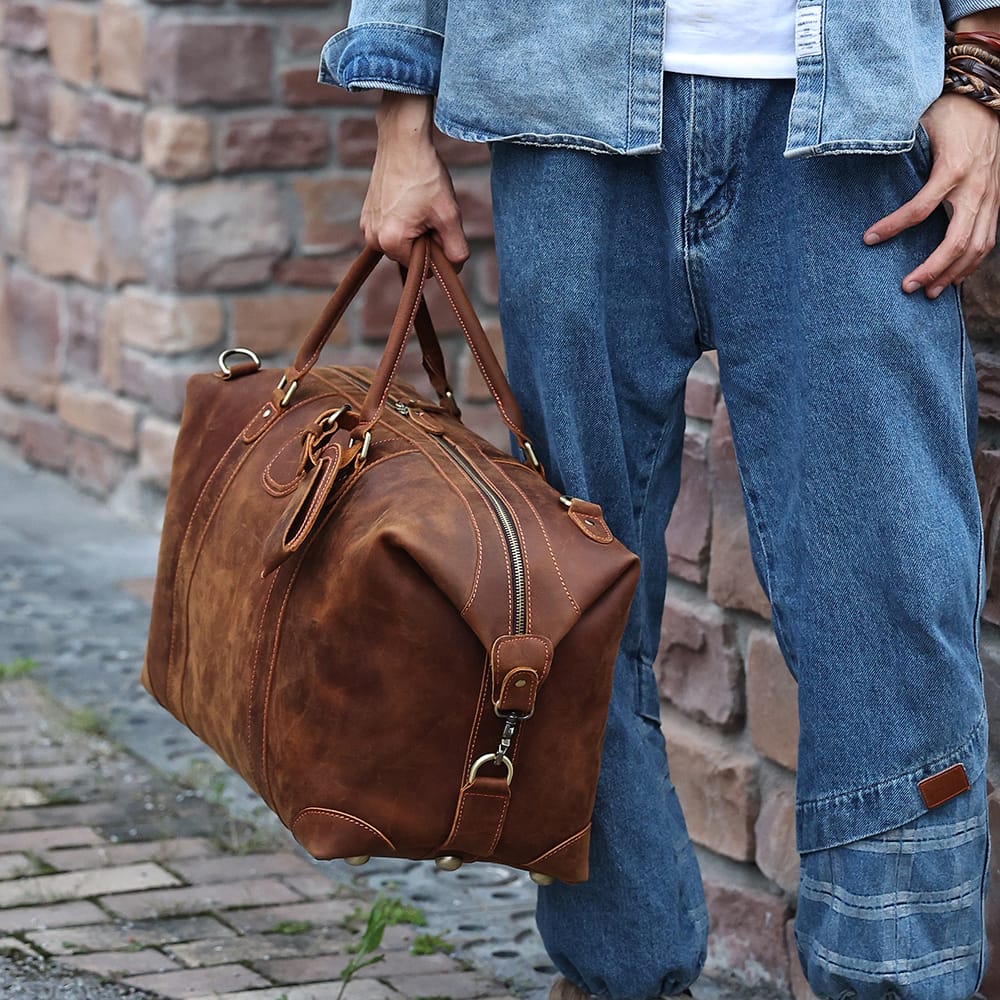 Sac de voyage en cuir vintage