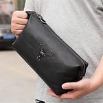 Trousse de toilette cuir noir – VeeBag™