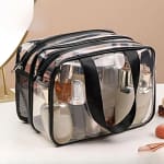 Trousse de toilette transparente pour avion