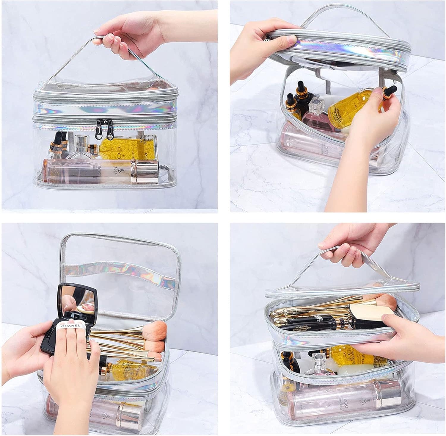 Trousse de toilette femme transparente