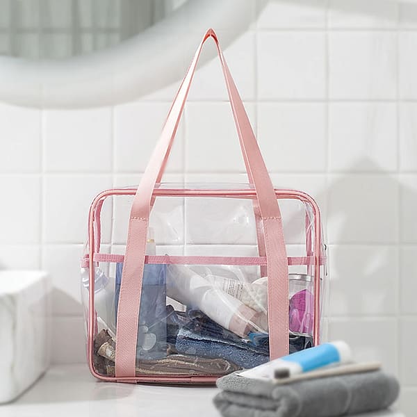 Trousse de toilette en PVC transparent : grande capacité pour