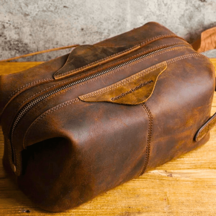 Trousse De Toilette Homme Vintage Années 50 - Marque Générique - Cuir Ou Simili