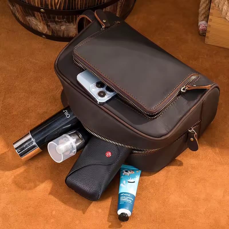 Trousse de toilette homme cuir luxe