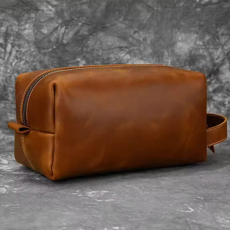 Trousse de toilette en cuir pour homme Trousse de toilette en cuir pour homme