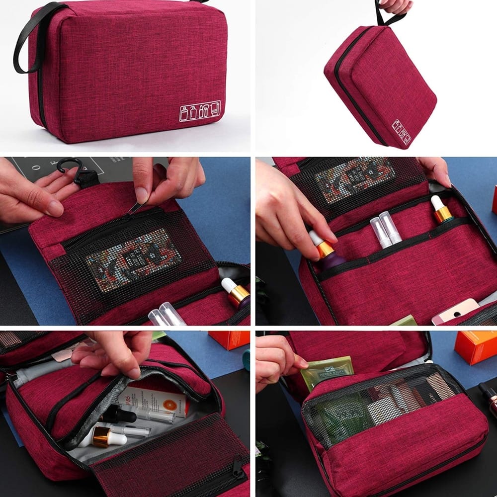 Trousse de toilette pliable à suspendre