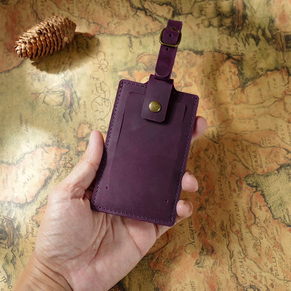 Étiquette bagage cuir