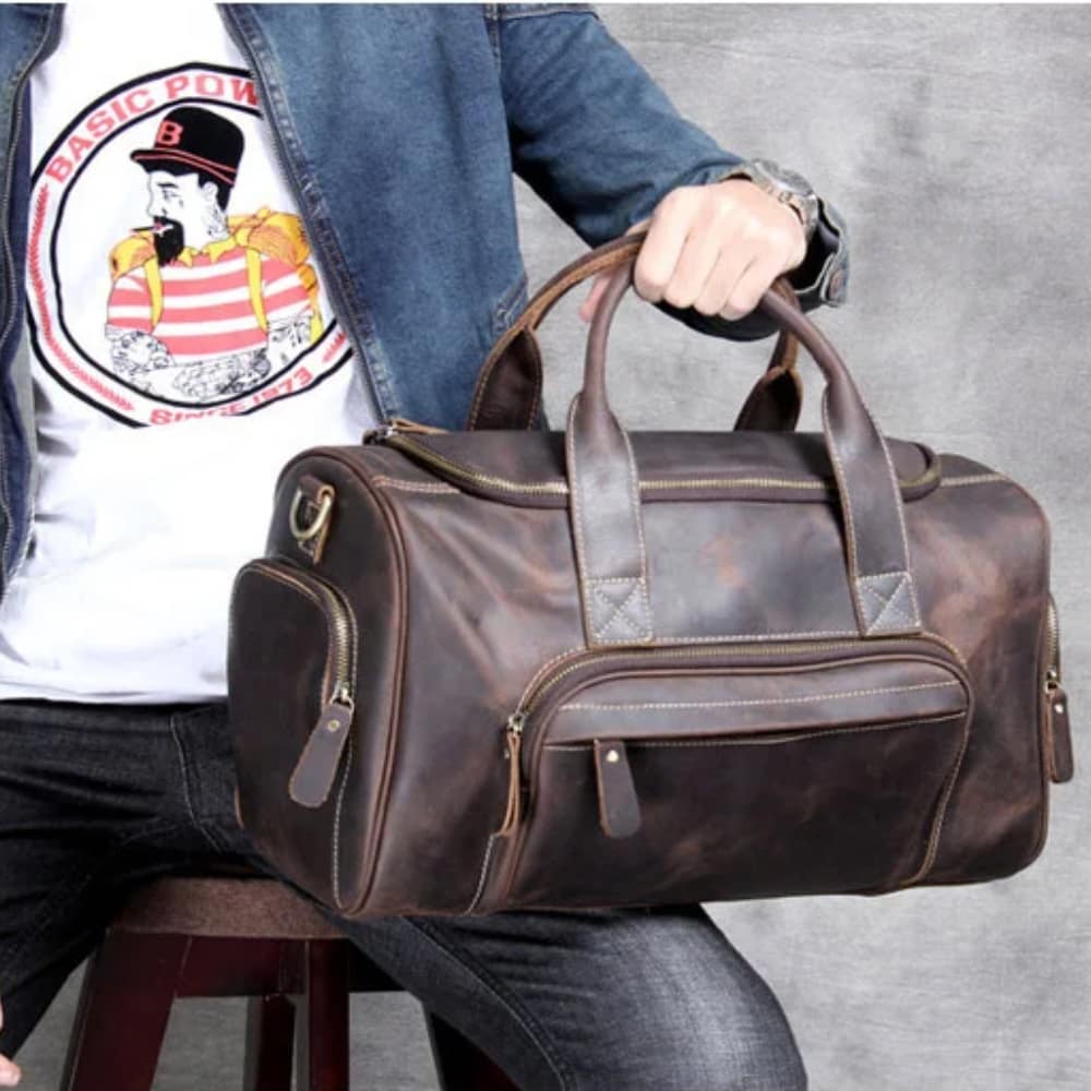 Sac de voyage en cuir pour homme