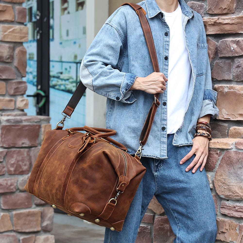 Sac de voyage en cuir vintage