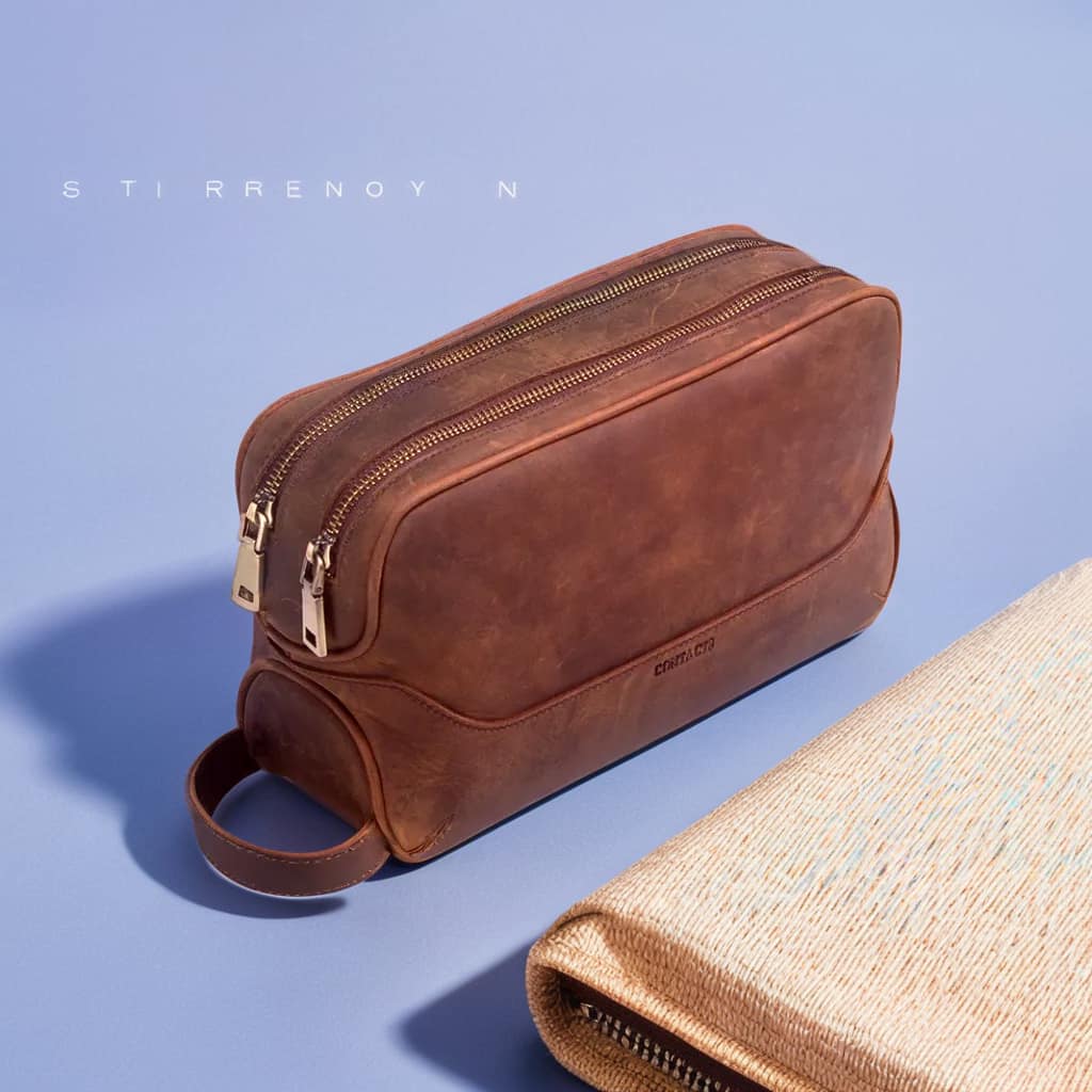 Trousse de toilette homme cuir - VeeBag™