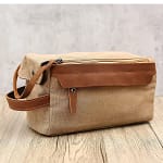 Trousse de toilette femme en cuir