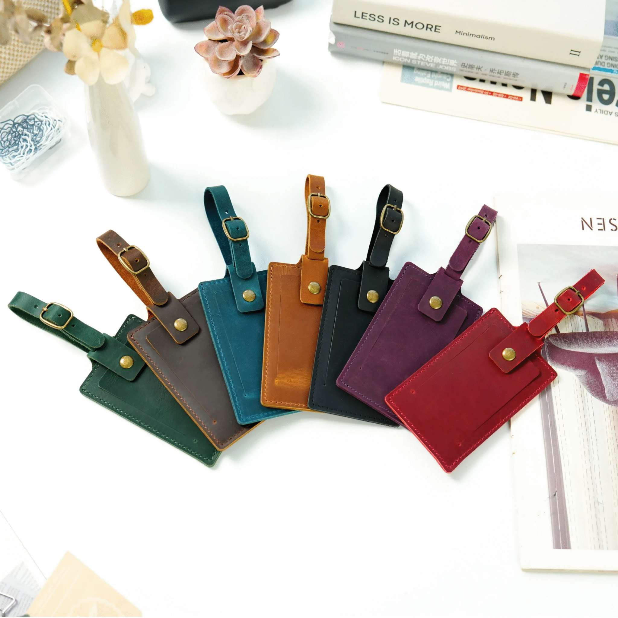 Étiquette bagage cuir