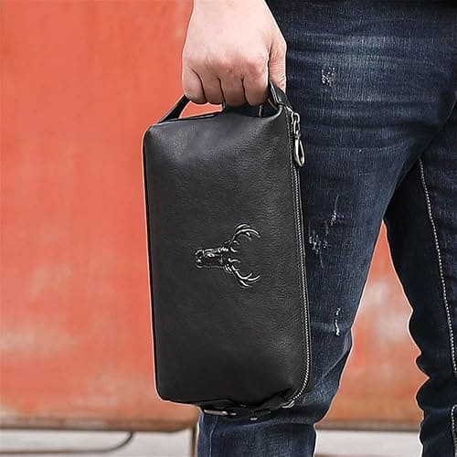 Trousse de toilette cuir noir – VeeBag™