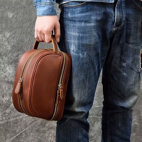 Trousse de toilette cuir pour homme